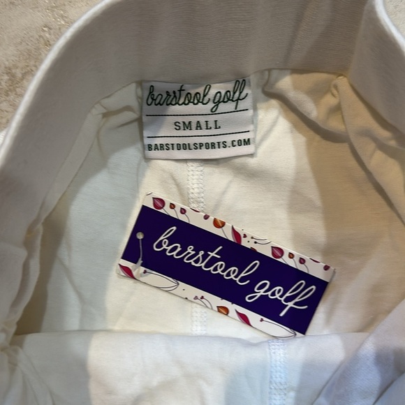 NWT! Barstool Sports White Pink Trim Knit Faux Wrap Golf Skirt Skort S - Picture 4 of 8